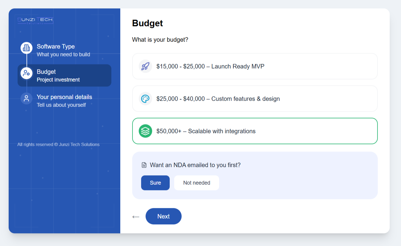 Шаг 2 — Выбор типа проекта